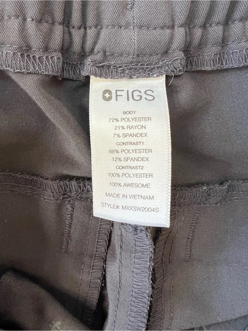 FIGS Tansen Jogger Scrub 5 Pocket Pants Charcoal Grey (PO #1873), sz Small Short